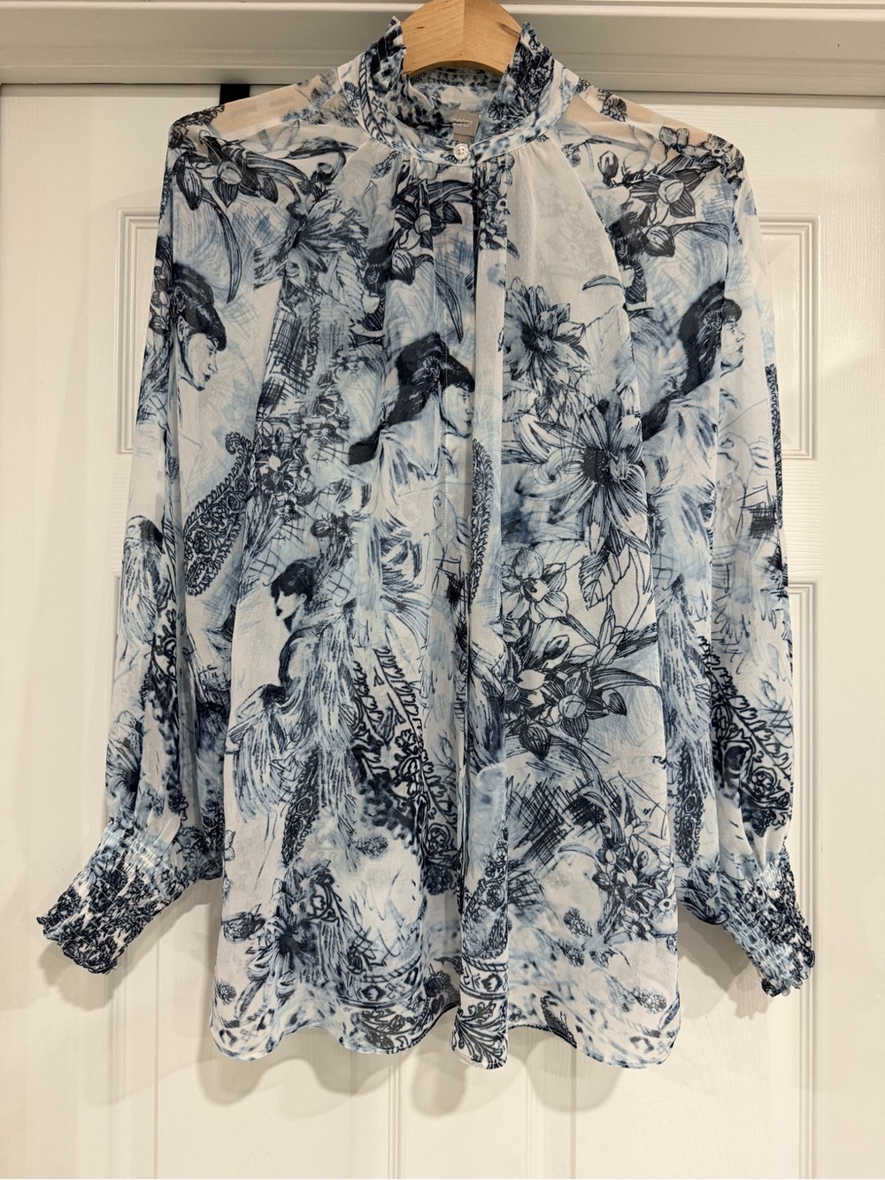 Chico's Blue and White Printed Women's Shorts